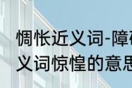 惆怅近义词-障碍的近义词　惆怅的近义词惊惶的意思