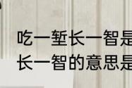 吃一堑长一智是什么意思啊　吃一堑，长一智的意思是什么