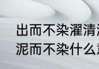 出而不染濯清涟而不妖反义词　出淤泥而不染什么意思