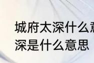 城府太深什么意思　一个人的城府很深是什么意思