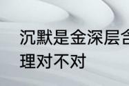 沉默是金深层含义　沉默是金这个道理对不对