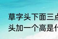 草字头下面三点水加高怎么读　三字头加一个高是什么字