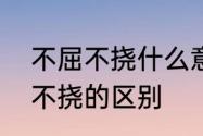 不屈不挠什么意思　不屈不饶和不屈不挠的区别