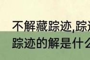 不解藏踪迹,踪迹是什么意思　不解藏踪迹的解是什么意思