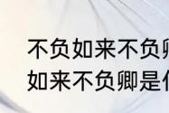 不负如来不负卿是什么意思呢　不负如来不负卿是什么意思呢