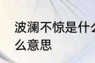 波澜不惊是什么意思　波澜不惊是什么意思