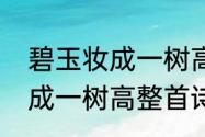 碧玉妆成一树高是什么意思　碧玉妆成一树高整首诗句意思