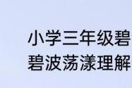 小学三年级碧波荡漾的意思和方法　碧波荡漾理解词语意思的方法