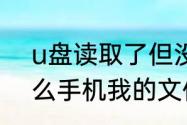 u盘读取了但没有显示文件夹　为什么手机我的文件没有优盘显示