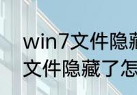 win7文件隐藏了怎么找出来　win7文件隐藏了怎么找出来