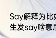 Say解释为比如说的时候怎么用　女生发say啥意思