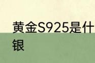 黄金S925是什么黄金　925是金还是银