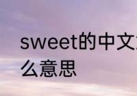 sweet的中文意思是什么　sweet什么意思