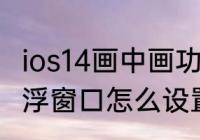 ios14画中画功能怎么设置　苹果14悬浮窗口怎么设置