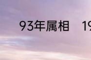 93年属相　1993年出生属什么