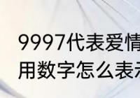 9997代表爱情什么意思　珍惜眼前人用数字怎么表示