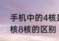 手机中的4核是什么意思　cpu4核6核8核的区别