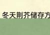 冬天荆芥储存方法 冬天荆芥怎样保存