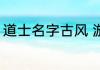 道士名字古风 游戏道士名字古风推荐