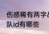 伤感稀有两字战队id 伤感稀有两字战队id有哪些