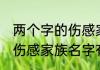 两个字的伤感家族名字大全 两个字的伤感家族名字有哪些