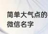 简单大气点的微信名字大全 高雅气质微信名字