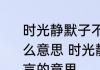 时光静默子不语静默时光卿不言是什么意思 时光静默子不语静默时光卿不言的意思